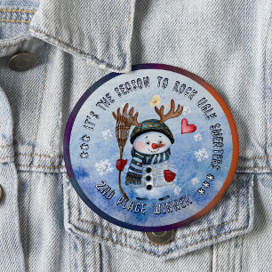 Ugly Sweater 2. Gewinner FUNNY SNOWMAN Button