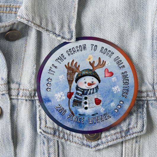 Ugly Sweater 2. Gewinner FUNNY SNOWMAN Button