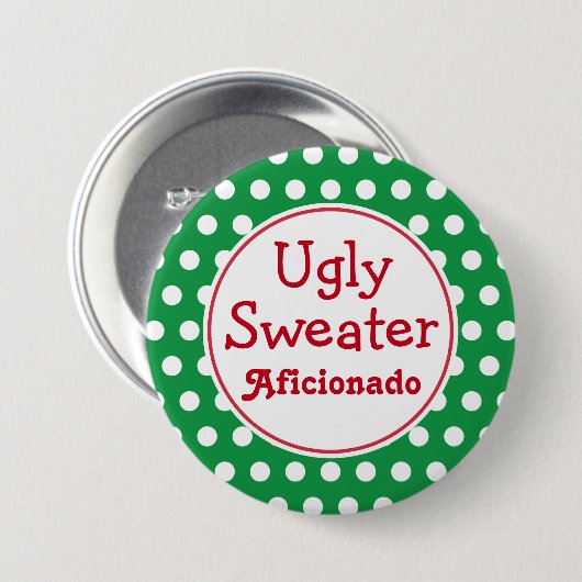 Ugly Sweater Aficionado Button (Vorne & Hinten)