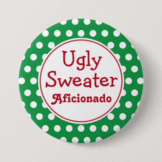 Ugly Sweater Aficionado Button (Vorderseite)