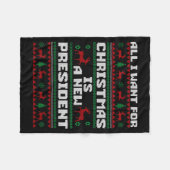 Ugly Sweater All I Want For Christmas Is A New Pre Fleecedecke (Vorderseite (Horizontal))
