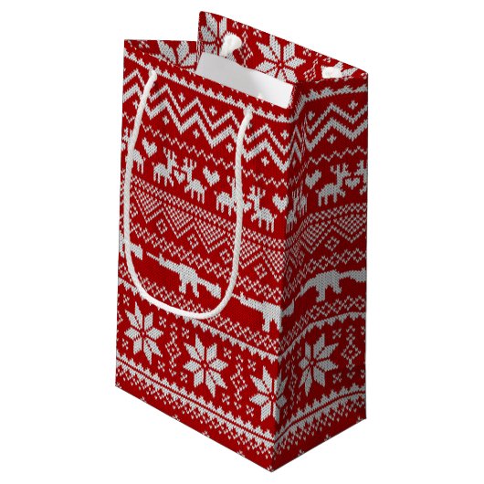 Ugly Sweater AR-15 Geschenktasche Kleine Geschenktüte (Rückseite Schrägansicht)