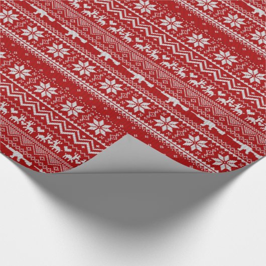 Ugly Sweater AR-15 Musterverpackung Geschenkpapier (Ecke)