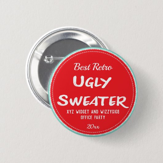 Ugly Sweater Award Button (Vorne & Hinten)