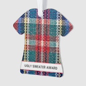 Ugly Sweater Award Farbenfroh Kariertes Jahr Spaß Ornament (Vorderseite)