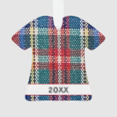 Ugly Sweater Award Farbenfroh Kariertes Jahr Spaß Ornament (Rückseite)