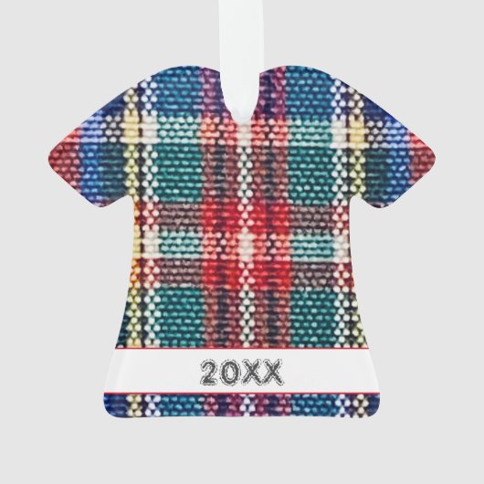 Ugly Sweater Award Farbenfroh Kariertes Jahr Spaß Ornament (Rückseite)