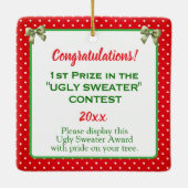 Ugly Sweater Award Ornament - Two Sided (Rückseite)