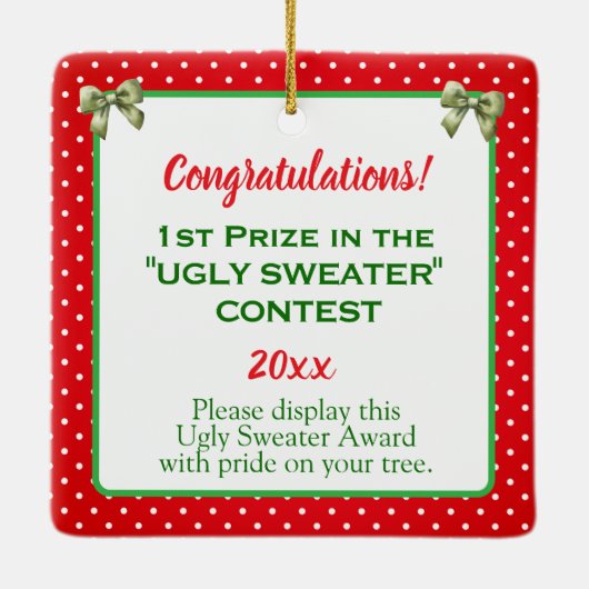 Ugly Sweater Award Ornament - Two Sided (Rückseite)