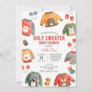 Ugly Sweater Baby Dusche, Weihnachtsdusche Einladung