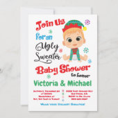 Ugly Sweater Baby Shower Einladung (Vorderseite)