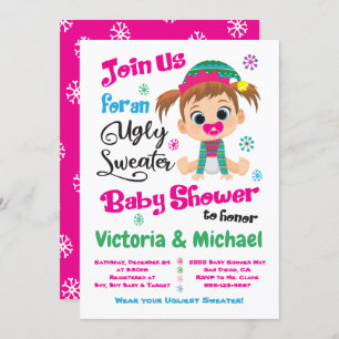 Ugly Sweater Baby Shower Einladung