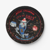 Ugly Sweater Cat & Mouse Holiday Pappteller (Vorderseite)