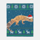 Ugly Sweater Christmas Animals Santa Leopard Gecko Fleecedecke (Vorderseite)