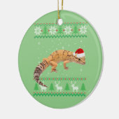 Ugly Sweater Christmas Animals Santa Leopard Gecko Keramik Ornament (Links)