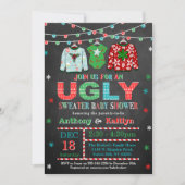 Ugly Sweater Christmas Baby Dusche Einladung (Vorderseite)