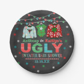 Ugly Sweater Christmas Baby Dusche Pappteller (Vorderseite)