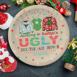 Ugly Sweater Christmas Baby Dusche Pappteller<br><div class="desc">Feiern Sie stilvoll mit diesen trendigen Baby-Dusche-Papier-Tellern. Das Design ist leicht mit Ihrer eigenen Formulierung zu personalisieren und Ihre Familie und Freunde werden begeistert sein,  wenn sie diese fabelhaften Party-Teller sehen.</div>