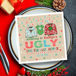 Ugly Sweater Christmas Baby Dusche Serviette