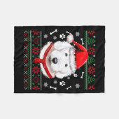 Ugly Sweater Christmas Bobtail Dog Santa Hat Pajam Fleecedecke (Vorderseite (Horizontal))