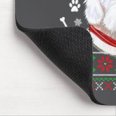 Ugly Sweater Christmas Bobtail Dog Santa Hat Pajam Mousepad (Ecke)