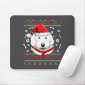 Ugly Sweater Christmas Bobtail Dog Santa Hat Pajam Mousepad (Mit Mouse)
