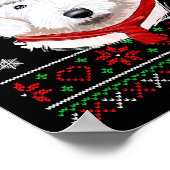Ugly Sweater Christmas Bobtail Dog Santa Hat Pajam Poster (Ecke)