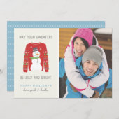 Ugly Sweater Christmas Card Feiertagskarte (Vorne/Hinten)