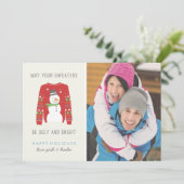 Ugly Sweater Christmas Card Feiertagskarte (Stehend Vorderseite)