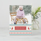 Ugly Sweater Christmas Foto Cards Feiertagskarte (Stehend Vorderseite)