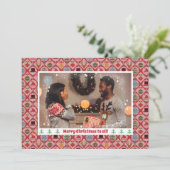 Ugly Sweater Christmas Foto Feiertagskarte (Stehend Vorderseite)