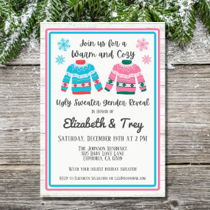 Ugly Sweater Christmas Gender Reveal Einladung