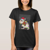 Ugly Sweater Christmas Gerbil  Santa Hat Animals T-Shirt (Vorderseite)