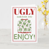 Ugly Sweater Christmas Gruß Karte (Gelbe Blume)