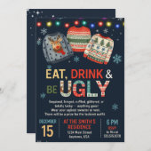 Ugly Sweater Christmas/Holiday Party Invitation Einladung (Vorne/Hinten)
