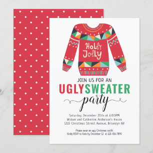 Ugly Sweater Christmas Holly Jolly Einladung