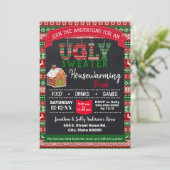 Ugly Sweater Christmas Housewärming Bash Einladung (Stehend Vorderseite)