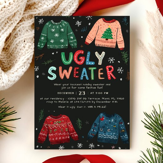Ugly Sweater Christmas Invitation Einladung