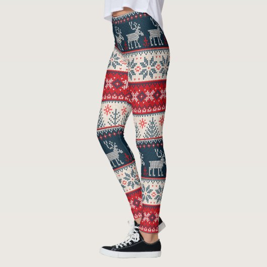 Ugly Sweater Christmas Knitter Pattern Rentier Leggings (Links)