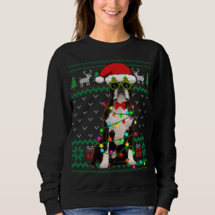 Ugly Sweater Christmas Lights Boston Terrier Dog P Sweatshirt
