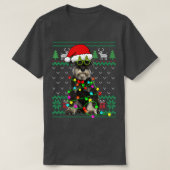 Ugly Sweater Christmas Lights Schnauzer Dog Puppy T-Shirt (Design vorne)