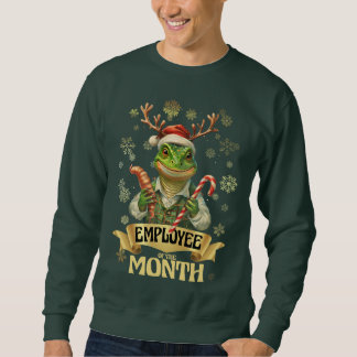 Ugly sweater Christmas lizard elf employee award Sweatshirt