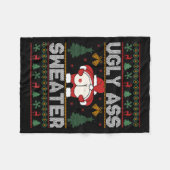 Ugly Sweater Christmas Long Sleeve Fleecedecke (Vorderseite (Horizontal))