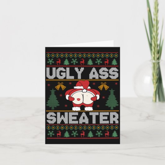 Ugly Sweater Christmas Long Sleeve  Karte (Vorderseite)
