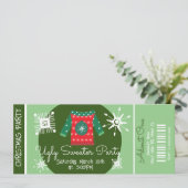 Ugly Sweater Christmas Office Ticket Party Einladung (Stehend Vorderseite)