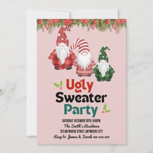 Ugly Sweater Christmas Party Einladung (Vorderseite)