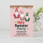 Ugly Sweater Christmas Party Einladung (Stehend Vorderseite)