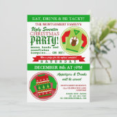 Ugly Sweater Christmas Party Einladung (Stehend Vorderseite)