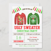 Ugly Sweater Christmas Party Einladung (Vorderseite)