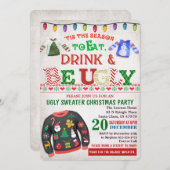 Ugly Sweater Christmas Party Einladung (Vorne/Hinten)